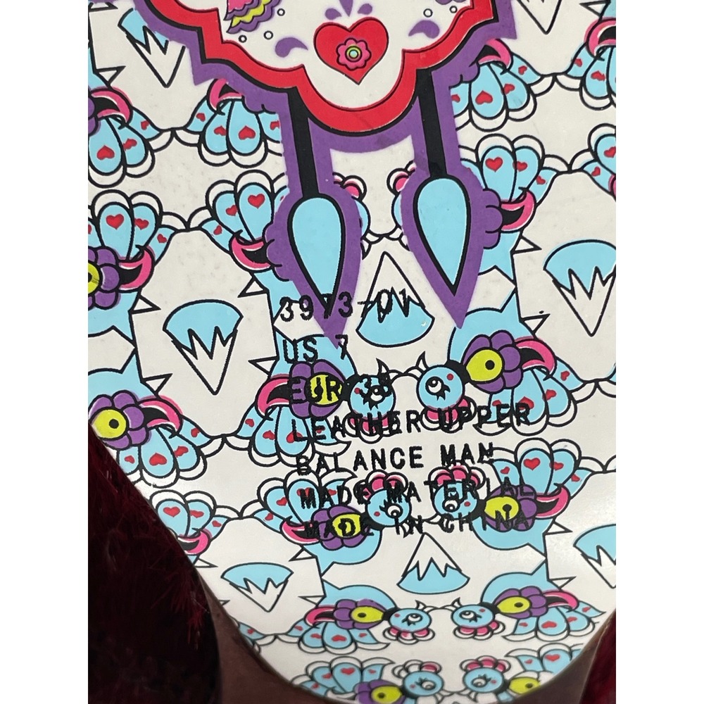 Irregular Choice Ascension‎ Boots Burgundy Pony Hair Sculptural Heel US 7 EU 38 - Picture 9 of 11